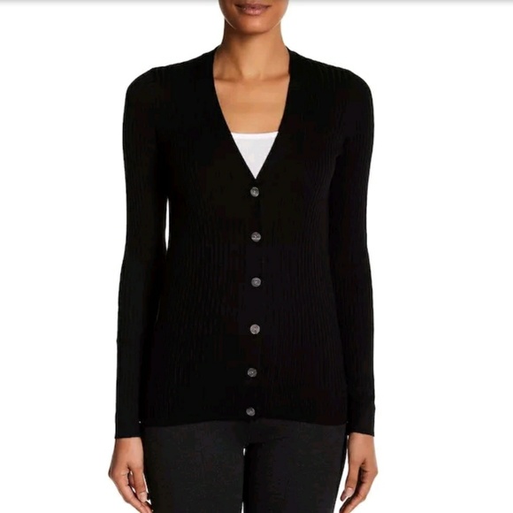 black ribbed cardigan womens